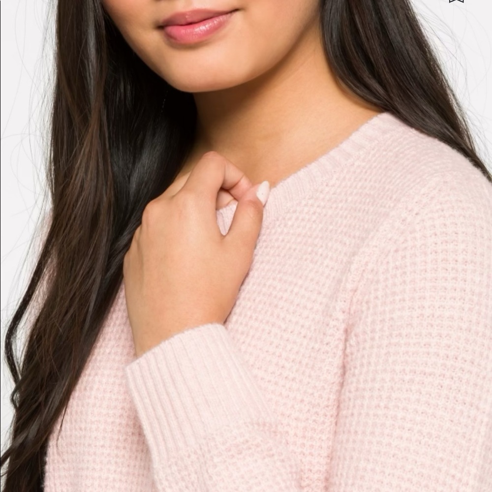 NWT MARKET & SPRUCE Jackson Crew Neck Waffle Texture Sweater
S | Pink
